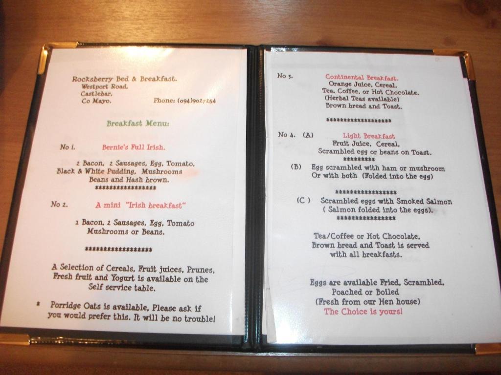 Rocksberry Bed & Breakfast Castlebar Bagian luar foto